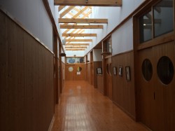 廊下  ２階廊下は天窓があり、とても明るく長い空間です。